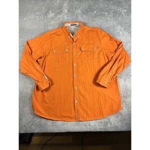 ROCAWEAR Classic Shirt Mens 3XL Orange Fresh 2 Death Brushed Poplin Y2K Lng‎ Slv